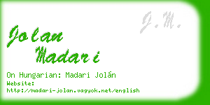 jolan madari business card